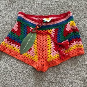 NWT farm rio crochet rainbow shorts